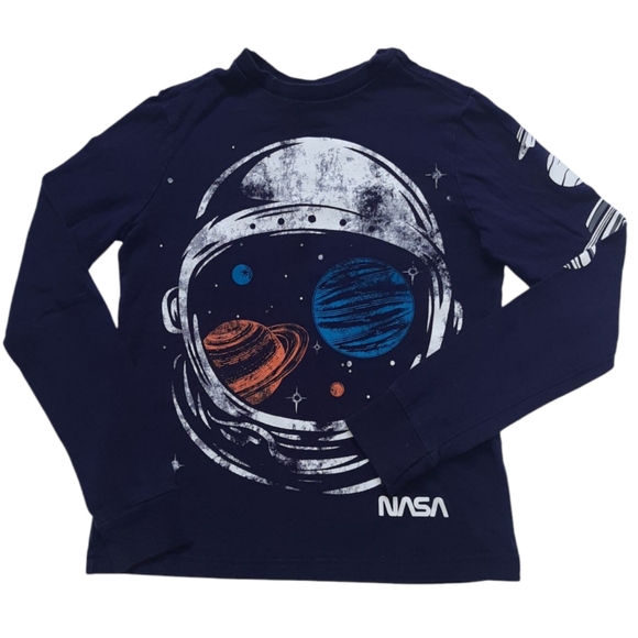 Boys Sz 5T/XS Long/Short Sleeve Blue Black Space Theme Graphic T-Shirt Bundle - Picture 6 of 14